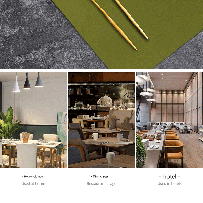 2-PCS Brown and black PVC Double-Sided Lychee Texture Table Mat - Waterproof, Heat-Resistant & Easy to Clean for Home and Hotel Use