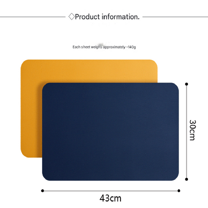 2-PCS Brown and black PVC Double-Sided Lychee Texture Table Mat - Waterproof, Heat-Resistant & Easy to Clean for Home and Hotel Use