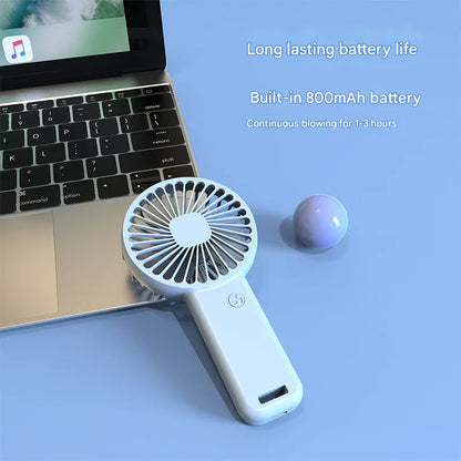 2-PCS Pink Portable USB Rechargeable Mini Handheld Fan with Desktop Base & Phone Stand - 3-Speed Quiet Operation - Mekamart Australia