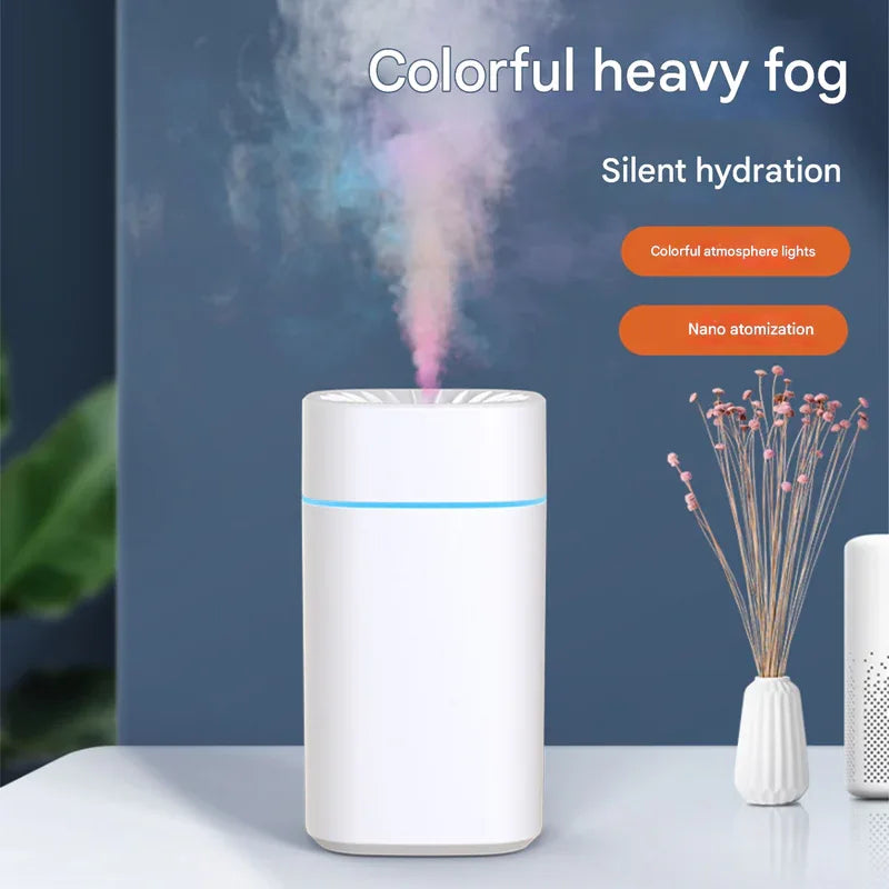 White 2-in-1 Ultrasonic Air Humidifier with 7-Color LED Night Light - Quiet Desktop Mini Humidifier for Home, Office, Bedroom - Mekamart Australia