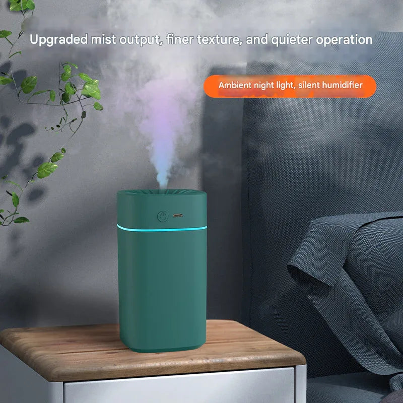 White 2-in-1 Ultrasonic Air Humidifier with 7-Color LED Night Light - Quiet Desktop Mini Humidifier for Home, Office, Bedroom - Mekamart Australia