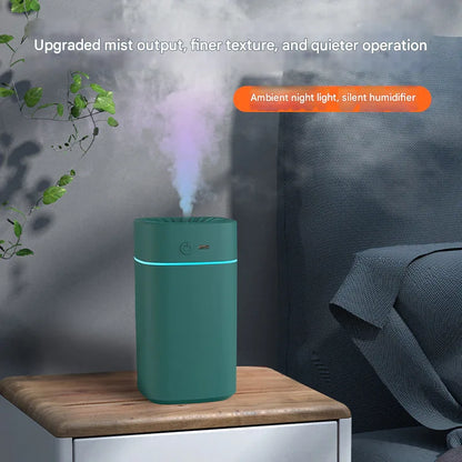 White 2-in-1 Ultrasonic Air Humidifier with 7-Color LED Night Light - Quiet Desktop Mini Humidifier for Home, Office, Bedroom - Mekamart Australia