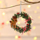 Elk Mini Christmas Wreath Ornaments (11cm) - Festive Santa, Snowman & Reindeer Decor for Doors & Windows - Mekamart Australia