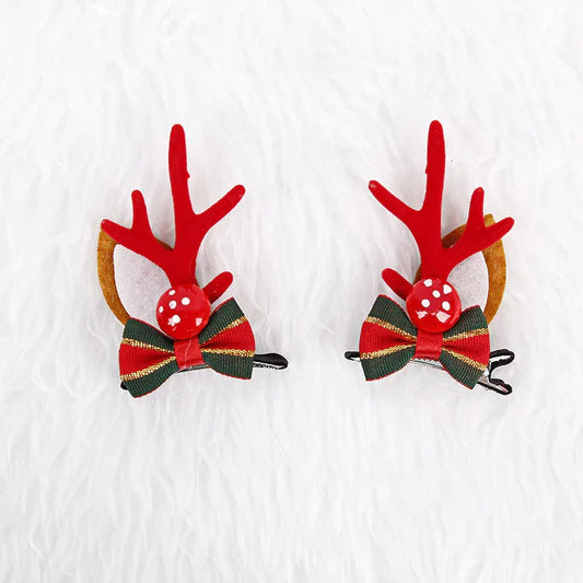 Mushroom Summary Festive Christmas Hair Clips for Girls & Women - Fabric & Metal Design - Mekamart Australia