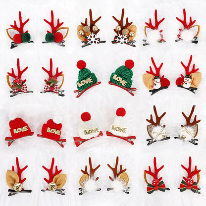 Mushroom Summary Festive Christmas Hair Clips for Girls & Women - Fabric & Metal Design - Mekamart Australia
