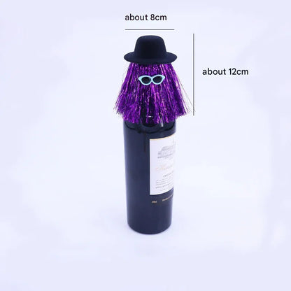 5-PCS Bronze color Halloween Party Wine Bottle Hats - Spooky Creative Bottle Decorations, Approx. 8x12cm - Mekamart Australia