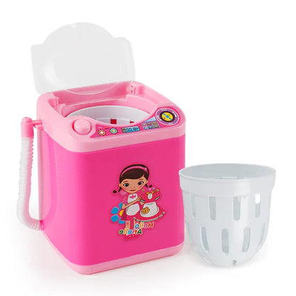 Pink Kids Mini Electric Toy Washing Machine with Spin Dryer Basket - Pretend Play Appliance - Mekamart Australia