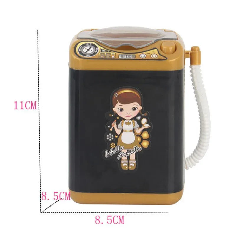 Black Kids Mini Electric Toy Washing Machine with Spin Dryer Basket - Pretend Play Appliance - Mekamart Australia