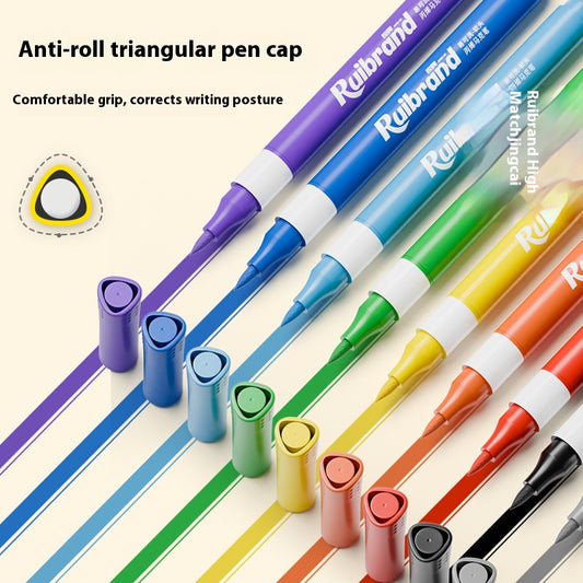36 Colors Ruibrand Kids Washable Acrylic Markers Set - Non-Toxic, Blendable Art Pens for Students & Artists