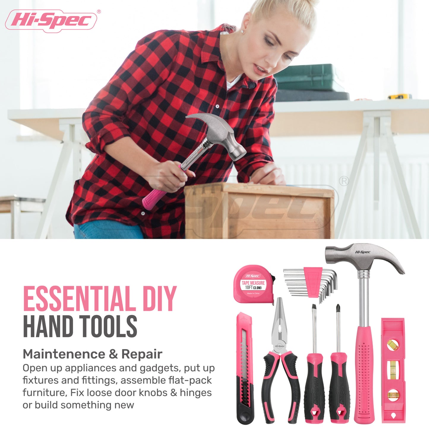 58 Piece Home Tool Set with 8V Cordless Drill Driver Kit Rechargeable Electric Screwdriver for DIY Repairs and Maintenance