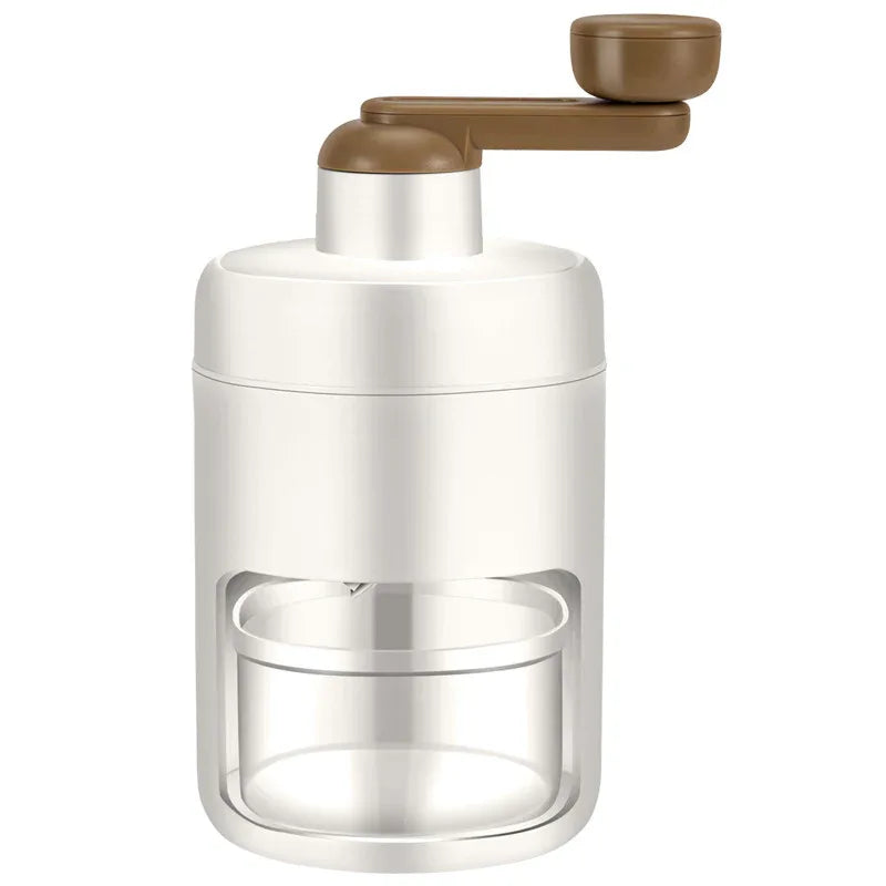 White Portable Manual Ice Crusher Hand Crank Shaved Ice Machine for Home Kitchen DIY Snow Cone Smoothie and Slushie Maker - Mekamart Australia