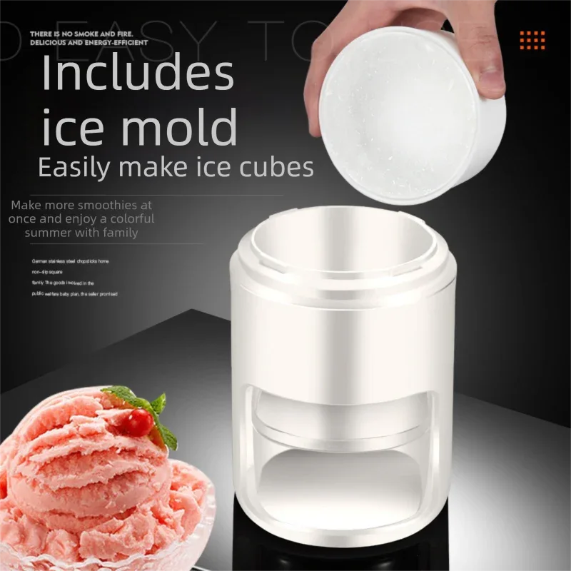 White Portable Manual Ice Crusher Hand Crank Shaved Ice Machine for Home Kitchen DIY Snow Cone Smoothie and Slushie Maker - Mekamart Australia