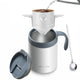 White Portable Pour Over Coffee Maker Set Insulated Stainless Steel Travel Mug with Reusable Drip Filter and Spoon 3 Piece Kit - Mekamart Australia