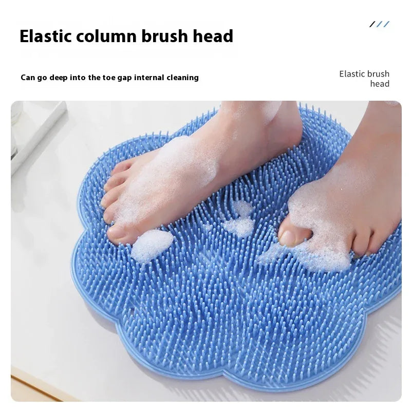 2-PCS Green cat PAWS Non-Slip TPE Shower Mat with Foot Scrubber and Suction Cups Large Massage Bath Mat for Bathroom 30cm x 30cm - Mekamart Australia