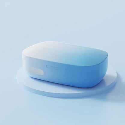 White and blue gradient Ultrasonic Contact Lens Cleaner Machine Automatic Washer Case with UV Light LED Display 4 Timer Modes Type-C Rechargeable Portable for Travel - Mekamart Australia