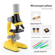 Yellow Kids Biological Microscope Kit 100x 400x 1200x LED Magnification STEM Science Toy for School Students with Sample Slides - Mekamart Australia