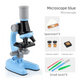 Blue Kids Biological Microscope Kit 100x 400x 1200x LED Magnification STEM Science Toy for School Students with Sample Slides - Mekamart Australia
