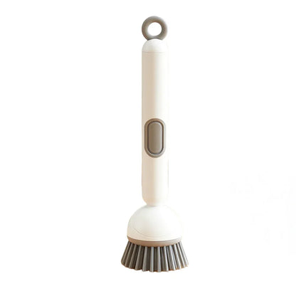 2 Pack White Kitchen Dish Brush with Soap Dispenser Adjustable Handle 360 Degree Cleaning Scrubber Non-Scratch Bristles for Pans Pots and Sink - Mekamart Australia