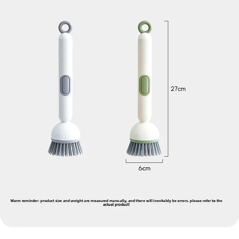 2 Pack White Kitchen Dish Brush with Soap Dispenser Adjustable Handle 360 Degree Cleaning Scrubber Non-Scratch Bristles for Pans Pots and Sink - Mekamart Australia