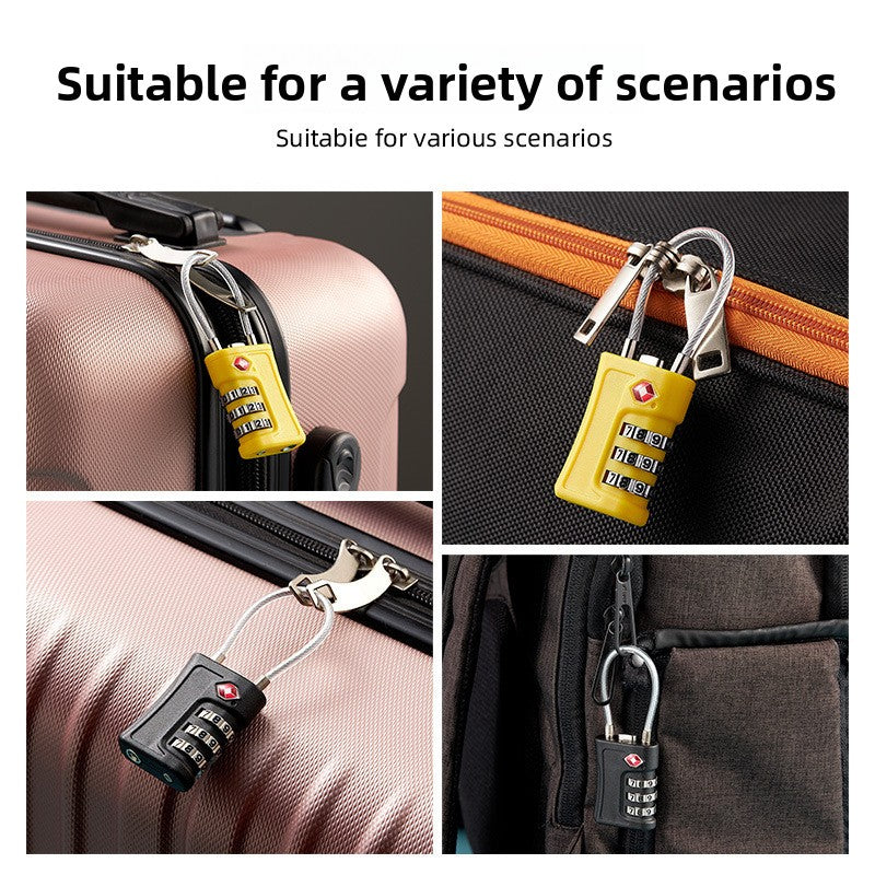 White TSA Approved Cable Combination Padlock 3-Digit Security Lock for Travel Luggage Suitcase Gym Lockers Durable Steel Wire Australian Travel Essential