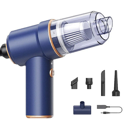 Cordless Handheld Car Vacuum Cleaner 2-in-1 Air Duster Blower 120W High Power Portable Mini Detailer for Auto Home Office Morant Blue - Mekamart Australia
