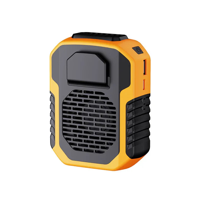 Portable Waist Clip Fan 6000mAh Rechargeable Personal Air Conditioner with Power Bank Function Heavy Duty Wearable Belt Fan for Tradies Camping and Outdoor Work Orange - Mekamart Australia