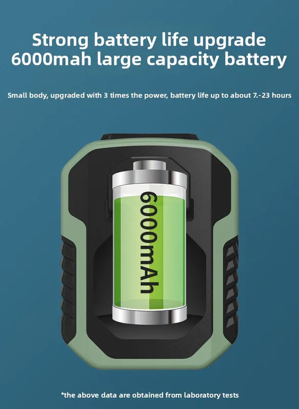 Portable Waist Clip Fan 6000mAh Rechargeable Personal Air Conditioner with Power Bank Function Heavy Duty Wearable Belt Fan for Tradies Camping and Outdoor Work Black - Mekamart Australia