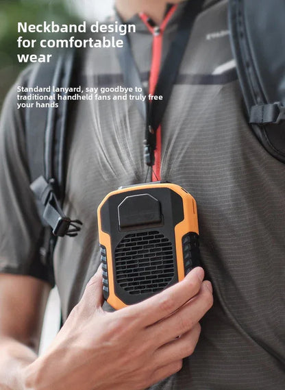 Portable Waist Clip Fan 6000mAh Rechargeable Personal Air Conditioner with Power Bank Function Heavy Duty Wearable Belt Fan for Tradies Camping and Outdoor Work Black - Mekamart Australia