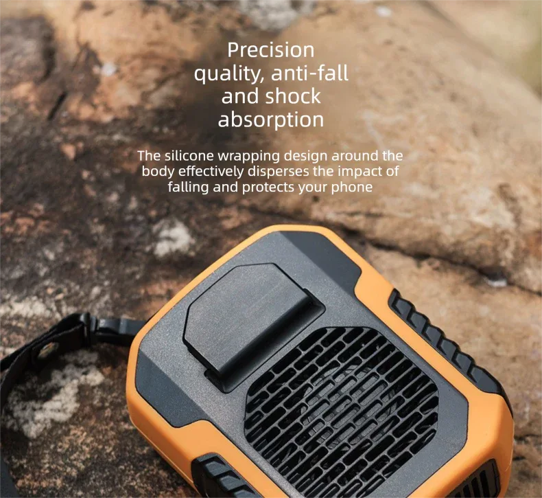 Portable Waist Clip Fan 6000mAh Rechargeable Personal Air Conditioner with Power Bank Function Heavy Duty Wearable Belt Fan for Tradies Camping and Outdoor Work Black - Mekamart Australia