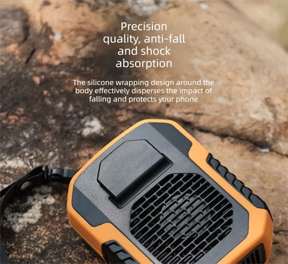 Portable Waist Clip Fan 6000mAh Rechargeable Personal Air Conditioner with Power Bank Function Heavy Duty Wearable Belt Fan for Tradies Camping and Outdoor Work Black - Mekamart Australia