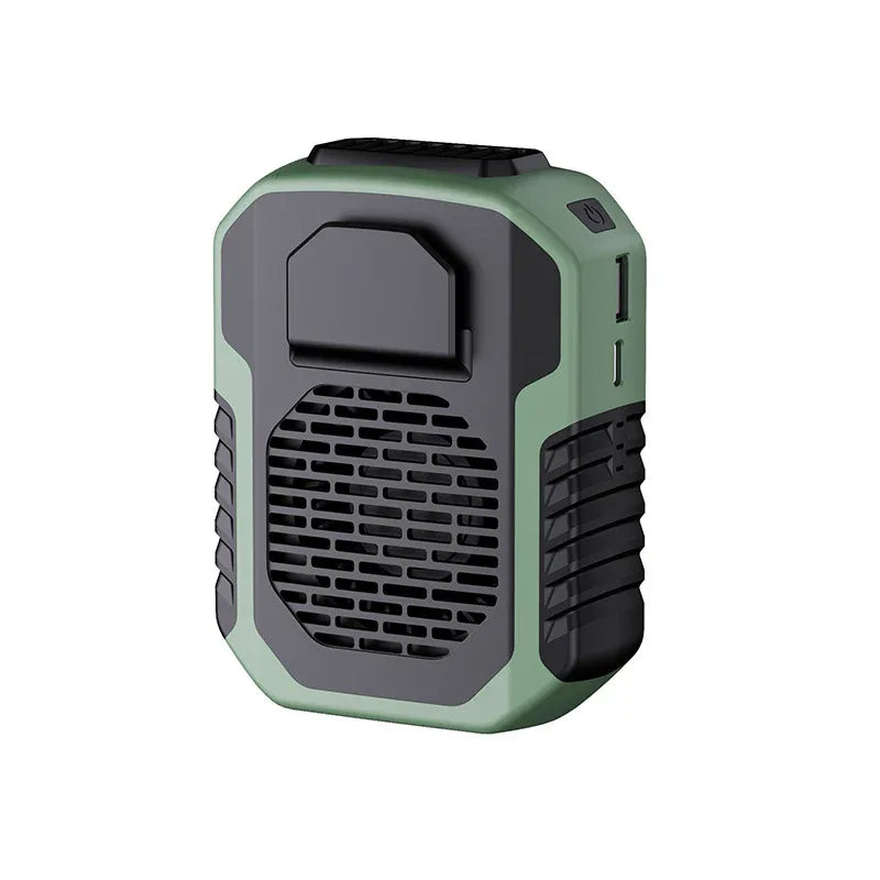 Portable Waist Clip Fan 6000mAh Rechargeable Personal Air Conditioner with Power Bank Function Heavy Duty Wearable Belt Fan for Tradies Camping and Outdoor Work Green - Mekamart Australia