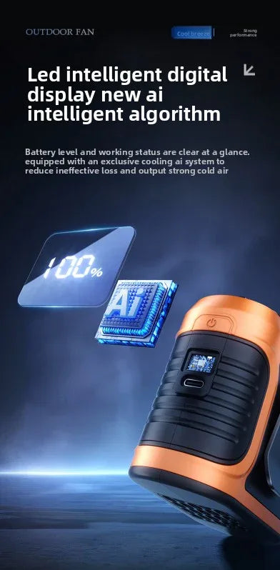 Waist Clip Fan 6000mAh Rechargeable Portable Personal Fan with Dual Outlet 13500RPM High Speed Airflow for Outdoor Work Orange - Mekamart Australia