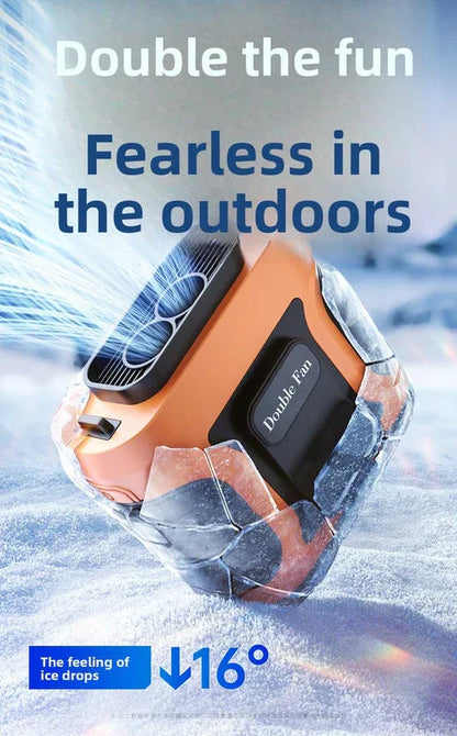 Waist Clip Fan 6000mAh Rechargeable Portable Personal Fan with Dual Outlet 13500RPM High Speed Airflow for Outdoor Work Gray - Mekamart Australia