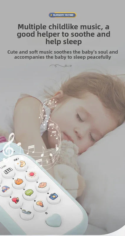 Unicorn Baby Toy Phone Music & Light Learning Mobile Teether for Toddlers Interactive English Educational Gift Yellow - Mekamart Australia