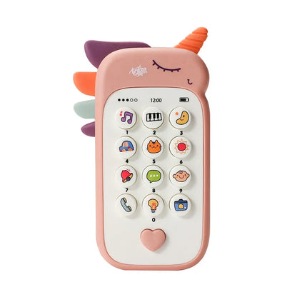 Unicorn Baby Toy Phone Music & Light Learning Mobile Teether for Toddlers Interactive English Educational Gift Yellow - Mekamart Australia