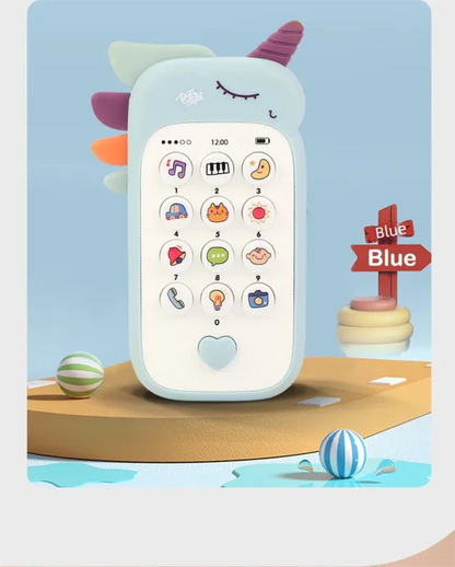 Unicorn Baby Toy Phone Music & Light Learning Mobile Teether for Toddlers Interactive English Educational Gift Yellow - Mekamart Australia