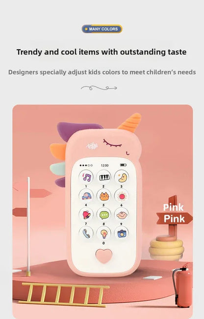 Unicorn Baby Toy Phone Music & Light Learning Mobile Teether for Toddlers Interactive English Educational Gift Blue - Mekamart Australia