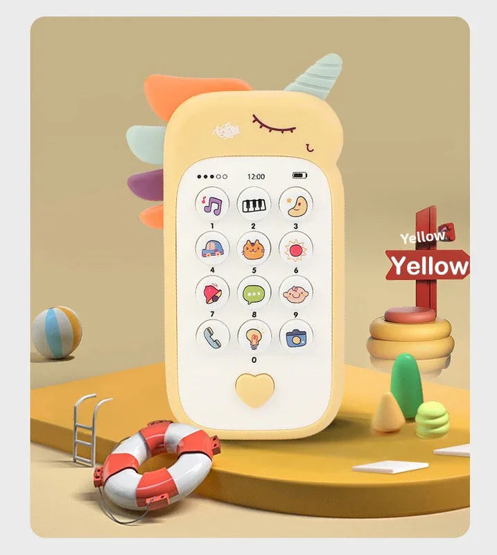 Unicorn Baby Toy Phone Music & Light Learning Mobile Teether for Toddlers Interactive English Educational Gift Blue - Mekamart Australia
