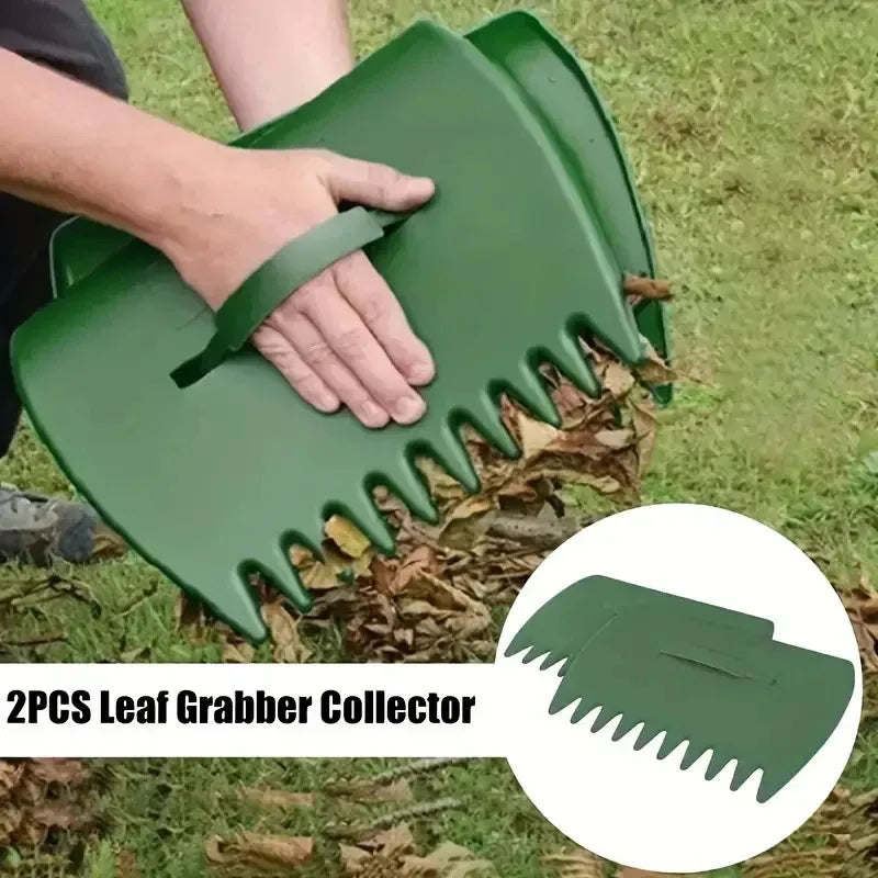 Pair of Horticultural Leaf Rake Hand Tools Set Large Plastic Claw Grabber Ideal for Collecting Yard Debris, Grass Clippings, and Scraps Army green - Mekamart Australia