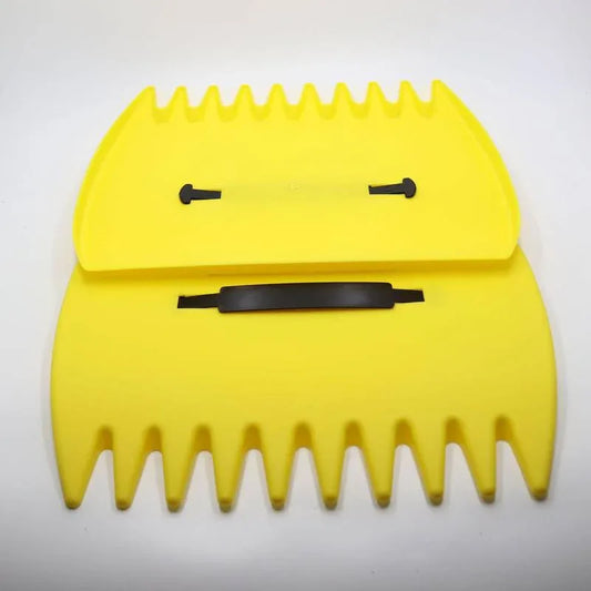 Pair of Horticultural Leaf Rake Hand Tools Set Large Plastic Claw Grabber Ideal for Collecting Yard Debris, Grass Clippings, and Scraps Yellow - Mekamart Australia