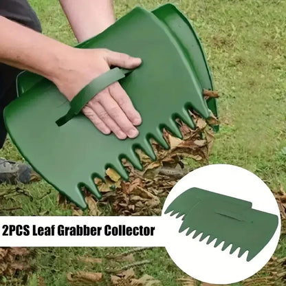 Pair of Horticultural Leaf Rake Hand Tools Set Large Plastic Claw Grabber Ideal for Collecting Yard Debris, Grass Clippings, and Scraps Yellow - Mekamart Australia