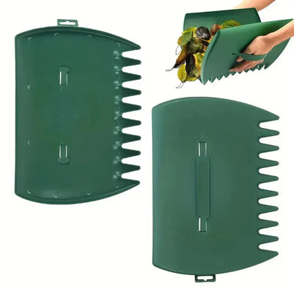 Pair of Horticultural Leaf Rake Hand Tools Set Large Plastic Claw Grabber Ideal for Collecting Yard Debris, Grass Clippings, and Scraps Yellow - Mekamart Australia