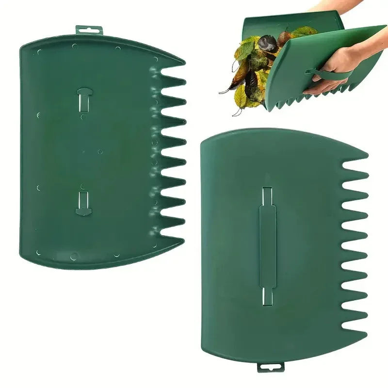 Pair of Horticultural Leaf Rake Hand Tools Set Large Plastic Claw Grabber Ideal for Collecting Yard Debris, Grass Clippings, and Scraps Light green - Mekamart Australia
