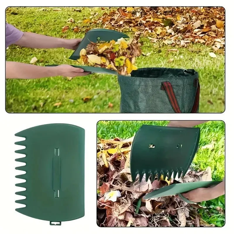 Pair of Horticultural Leaf Rake Hand Tools Set Large Plastic Claw Grabber Ideal for Collecting Yard Debris, Grass Clippings, and Scraps Light green - Mekamart Australia