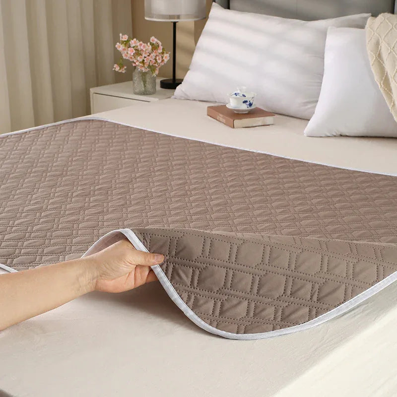 Washable Incontinence Bed Pad 100x150cm Reusable Waterproof Mattress Protector with Non-Slip Backing 4-Layer Absorbent Underpad for Elderly and Adults Dark Brown - Mekamart Australia