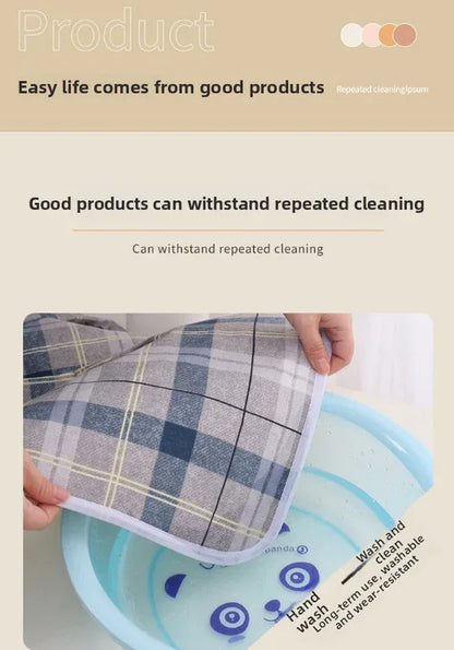 Washable Incontinence Bed Pad 100x150cm Reusable Waterproof Mattress Protector with Non-Slip Backing 4-Layer Absorbent Underpad for Elderly and Adults Smoky gray - Mekamart Australia