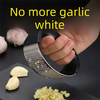 Black Stainless Steel Garlic Press Rocker Ergonomic Garlic Crusher and Ginger Mincer Professional Kitchen Tool - Mekamart Australia
