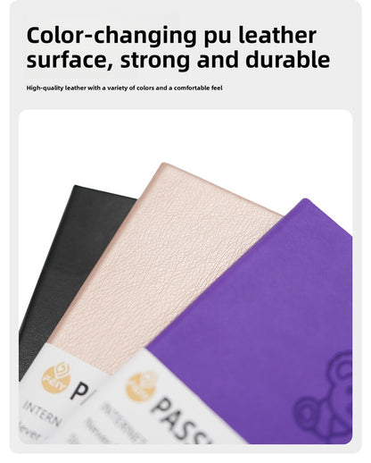 Light purple Password Log Book with Alphabetical Tabs Internet Address Organizer Small PU Leather Notebook with Owl Design Pen Holder and Inner Pocket Ideal for Home and Office