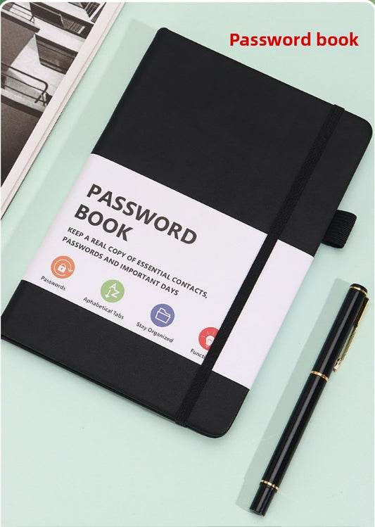 Rose Gold Password Book with Alphabetical Tabs B6 Hardcover Internet Address Logbook & Password Organizer with Pen Loop Elastic Band and Inner Pocket