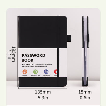 Rose Gold Password Book with Alphabetical Tabs B6 Hardcover Internet Address Logbook & Password Organizer with Pen Loop Elastic Band and Inner Pocket